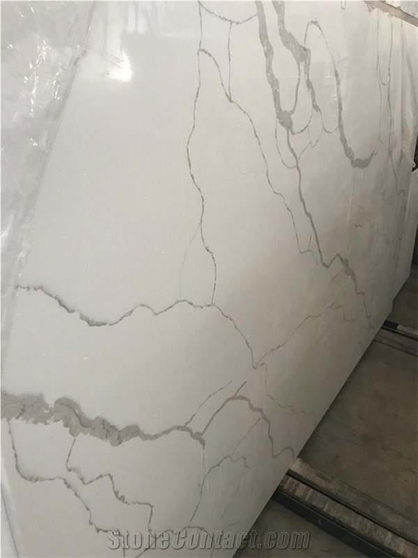 Quartz Marble Look Slab Vanity Worktop Engineered Stone