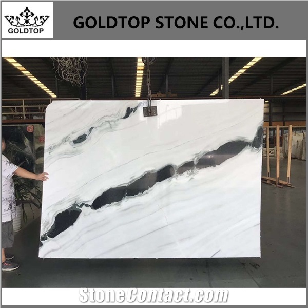 Panda White Marble Stair White Marble Bookmatch Slab Wall 