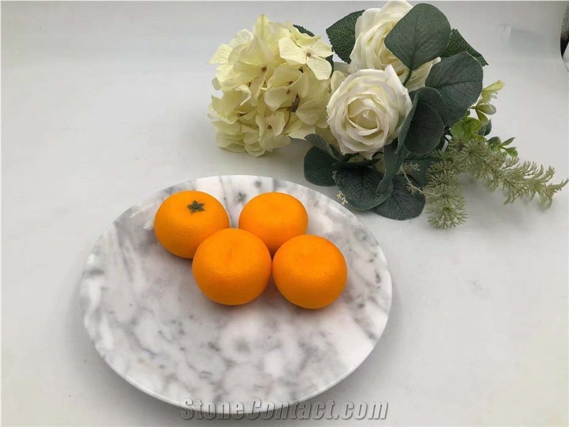 New York Lilac White Marble Jewelry Dish Fruit Plate Board