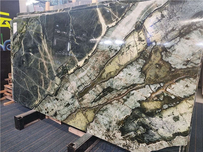 Botanic Green Quartzite Luxury Stone Slab for Wall