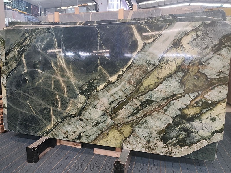 Botanic Green Quartzite Luxury Stone Slab for Wall