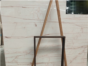 Red Spider Marble Red Line White Marble