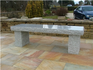 Grey Granite Garden Bench