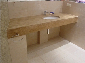 Honed Travertine Bathroom Countertop