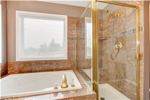 Spider Pink Marble Bathroom Decoration
