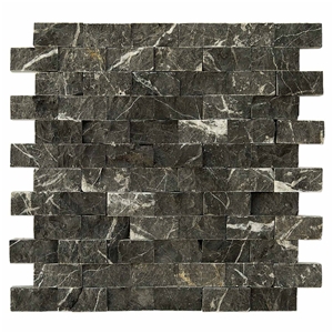 Toros Black Splitface Marble Mosaics - 1''x2''x5/8''