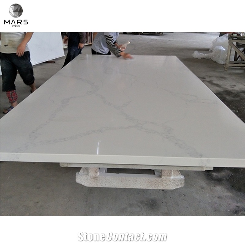 2021 Calacatta White quartz with Grey Veins countertops