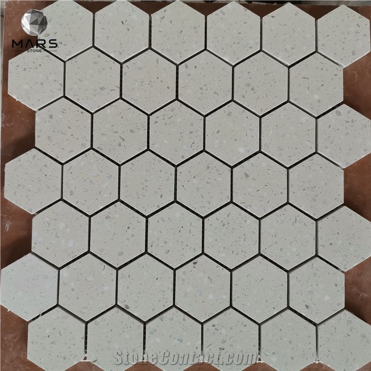 2021 Hot New Trend Floor Tile Terrazzo Hexagon Mosaic 