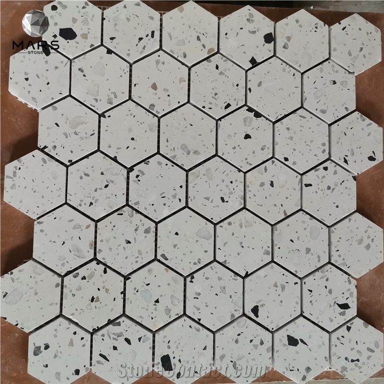 2021 Hot New Trend Floor Tile Terrazzo Hexagon Mosaic 