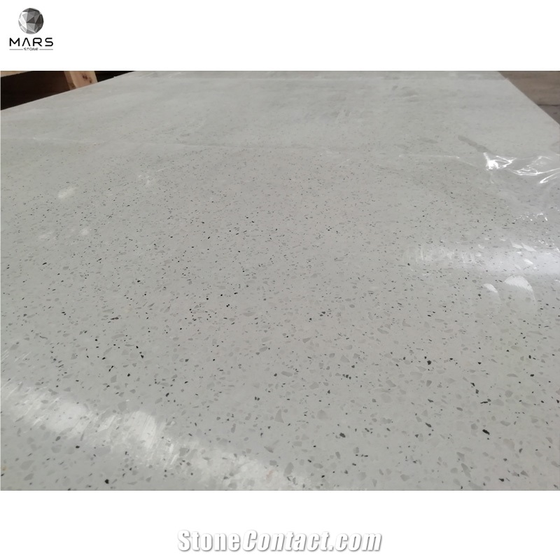 2021 New Polished White Glazed Glossy Stone Terrazzo Tile