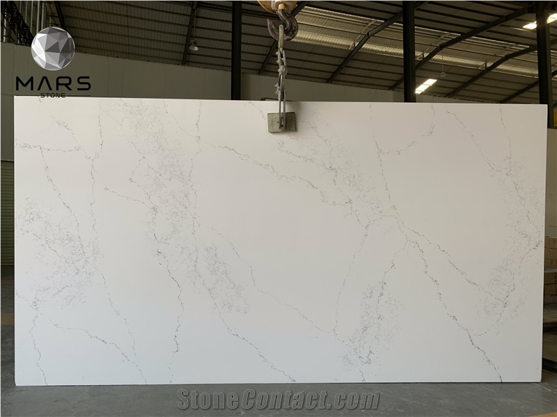 Factory Supplier Calacatta Quartz Slabs With Carrara Look