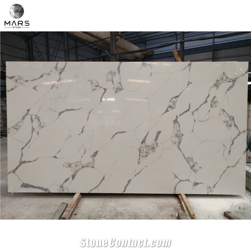 Hot Artificial Stone Clear Quartz Slab Price For Kitchen Top