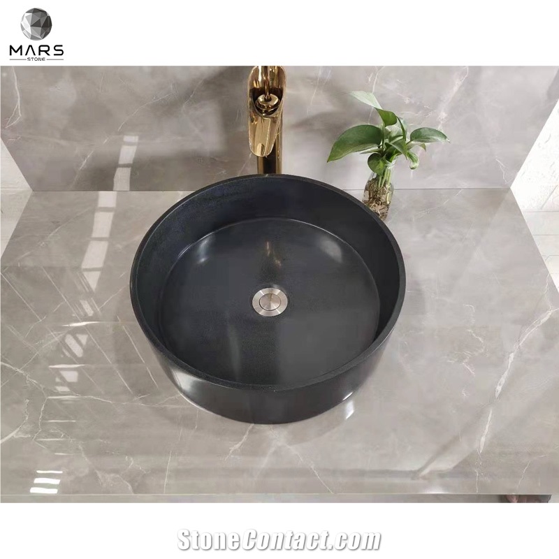 Man Made Stone Products Pure Red Color Pattern Design Sinks