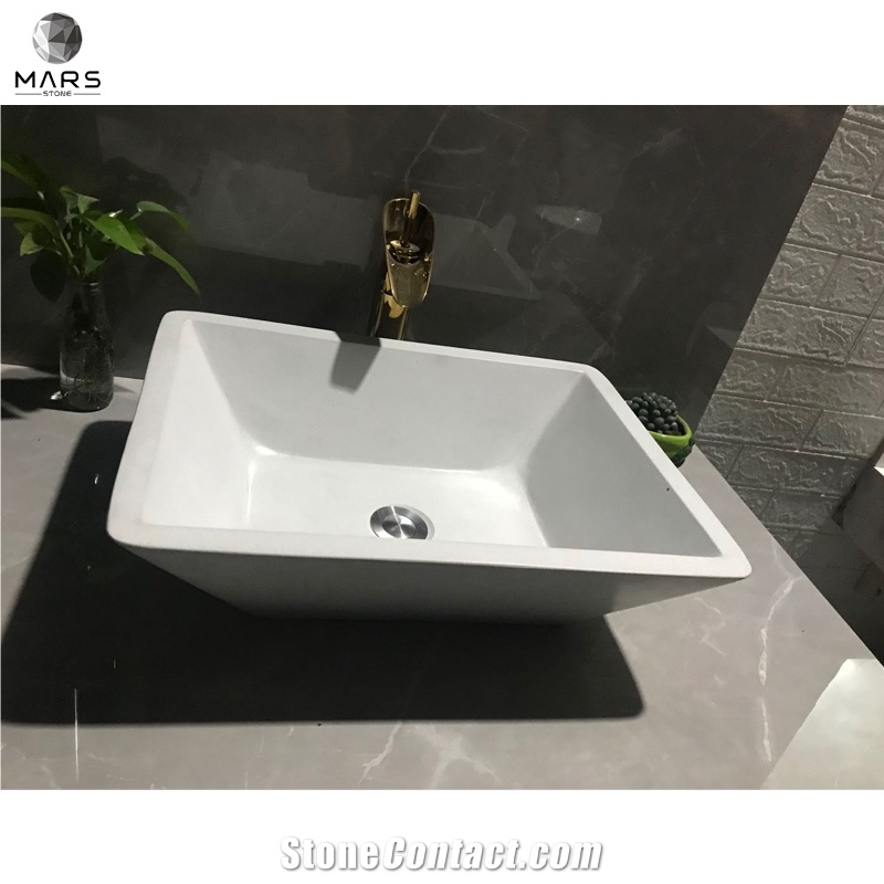 Man Made Stone Products Pure Red Color Pattern Design Sinks