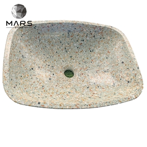 Modern Design New Blue Terrazzo Stone Bathroom Basin Sink 