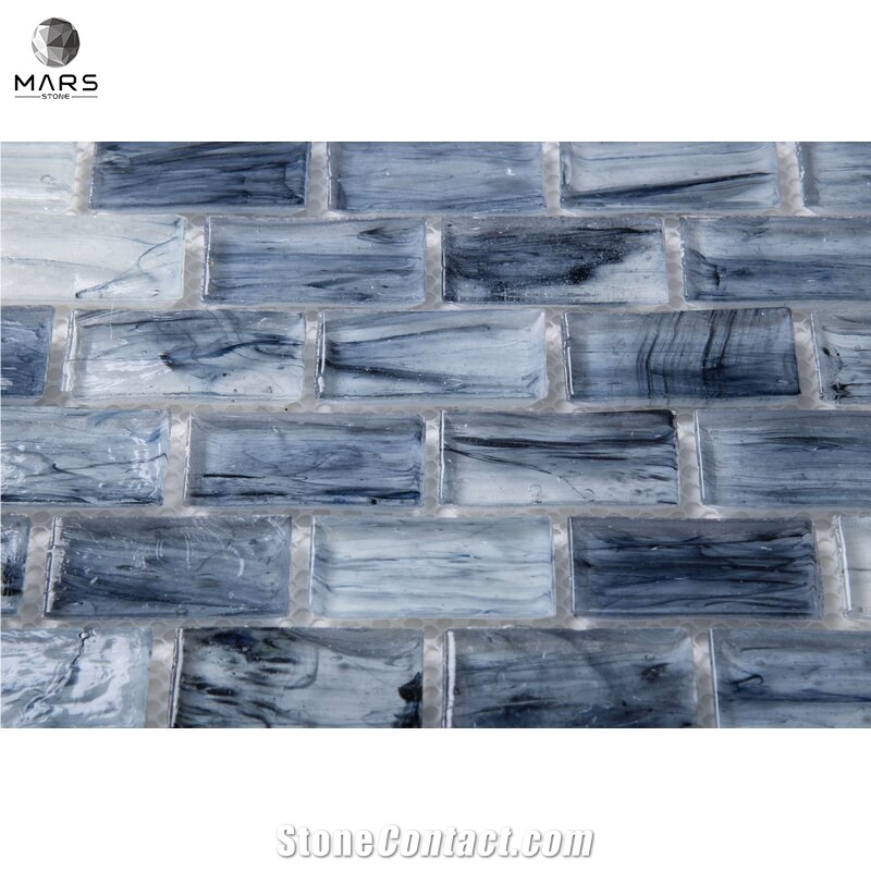 2021 Crystal Marble Stone Strip Brick Glass Mosaic Tile
