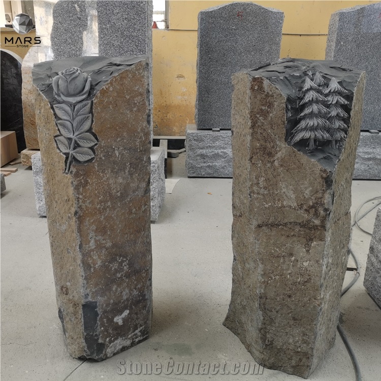 2021 Customization European Basalt Stone Monument Gravestone