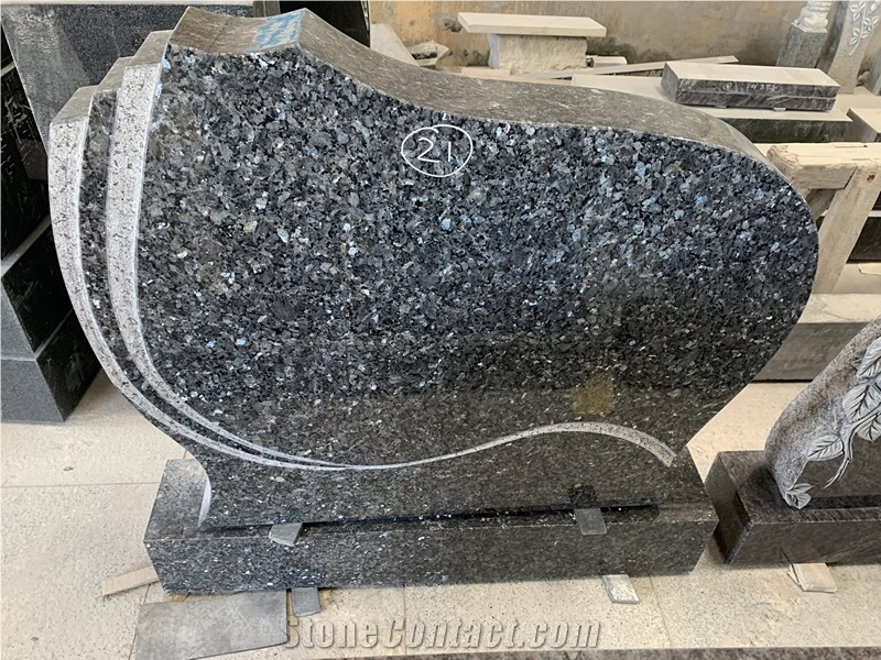 2021 Hand Carved Europe Style Blue Peal Granite Monument