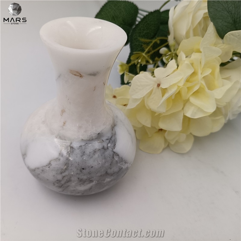 China Classic Style Customized Logo Marble Stone Flower Vase