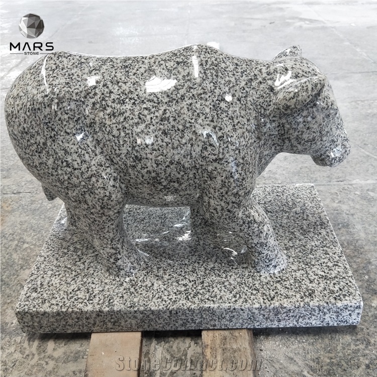 Cow Design Funeral Accessaries Tombstone Statues Granite