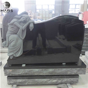 Customized Black Granite Angel Tombstone Headstones For Sale