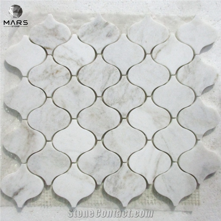 Customized Design Kitchen Wall Lantern Shape Marble Mosaic