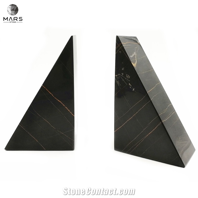 Design Customizable Marble Bookends Triangular Stand Holder