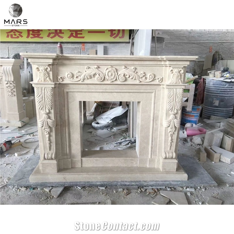 European Style Hand Carved Indoor Marble Fireplace Sell Hot