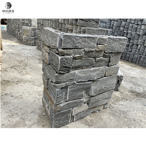 Grey Cement Brick Culture Veneer Natural Stone Cladding Wall