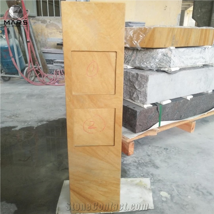 Hot European Style Yellow Sandstone Headstone And Monument
