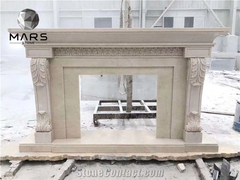 Hot Modern Fireplace Cream Marble Design For Back Porch