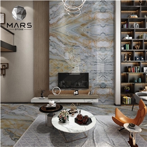Luxury Royal White Brazil Marble Gold Vien Background