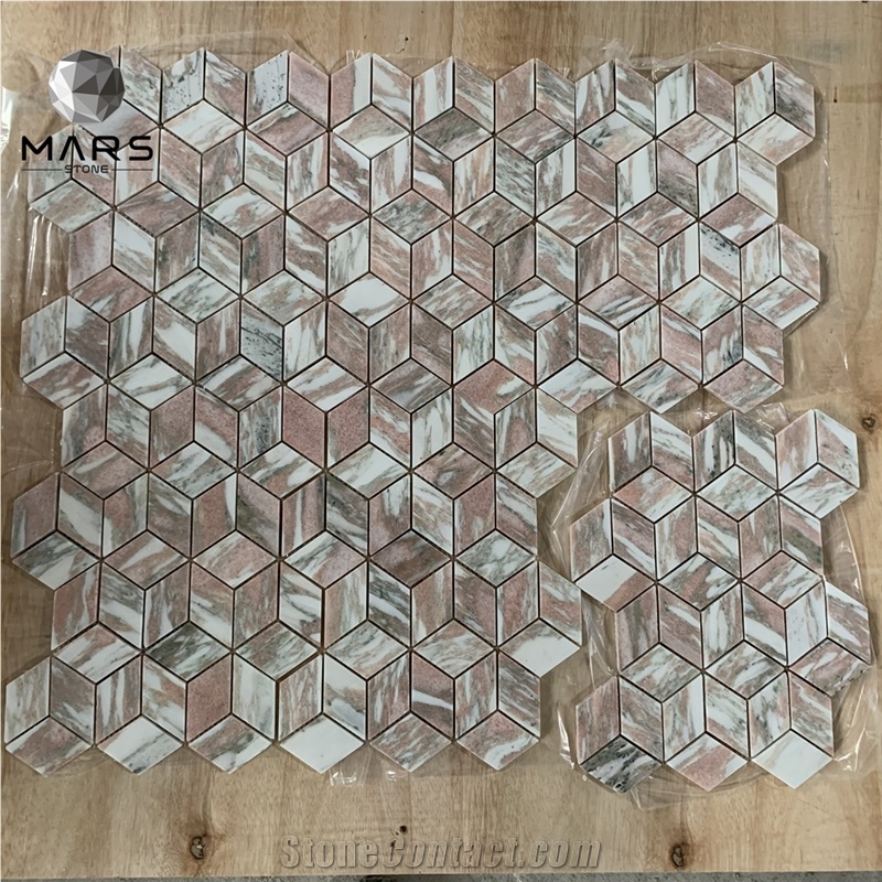 Norwegian Rose Marble Stone Mosaic Pink Marble Wall Tile