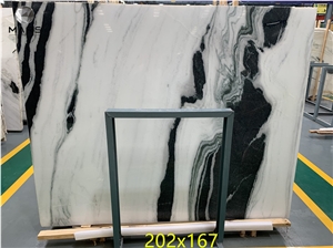 Panda White Marble Slab Stone For Table And Wall Flooring