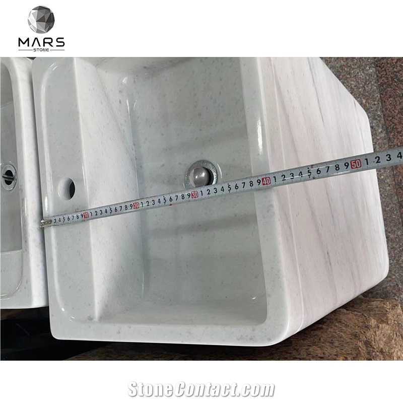 Pedestal Basin White Marble Wash Basin Whole Piece For Hotel