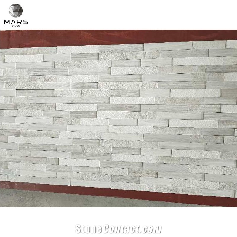 Rectangle Shaped White Natural Quartzite Slate Tiles For Wall