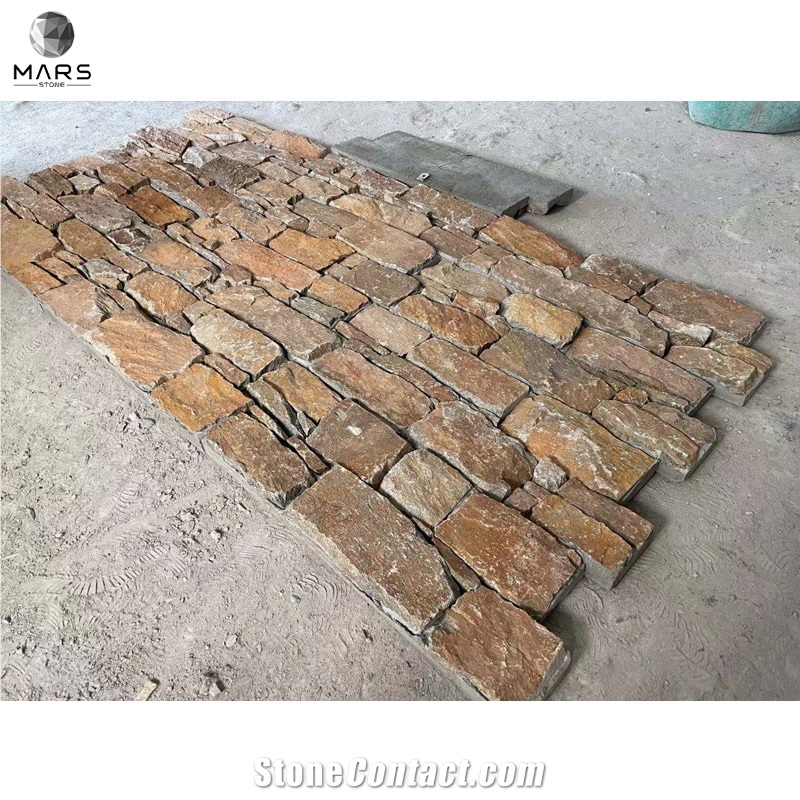 Rusty Stone Natural Hand Split Cement Backing Cultural Stone