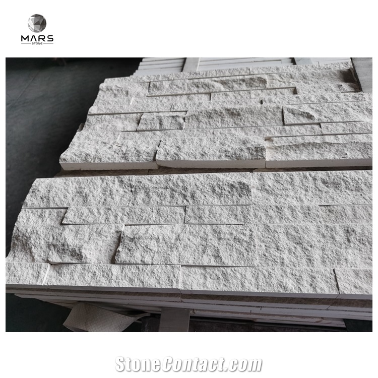 White Natural Stone White Veneer Stone For Wall Cladding