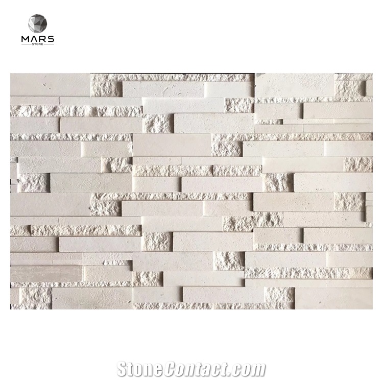 White Natural Stone White Veneer Stone For Wall Cladding