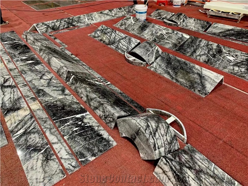 Layout Mugla Black Marble Floor Tile