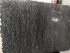 Polished Brazil Diamond Fall Black Granite Slab