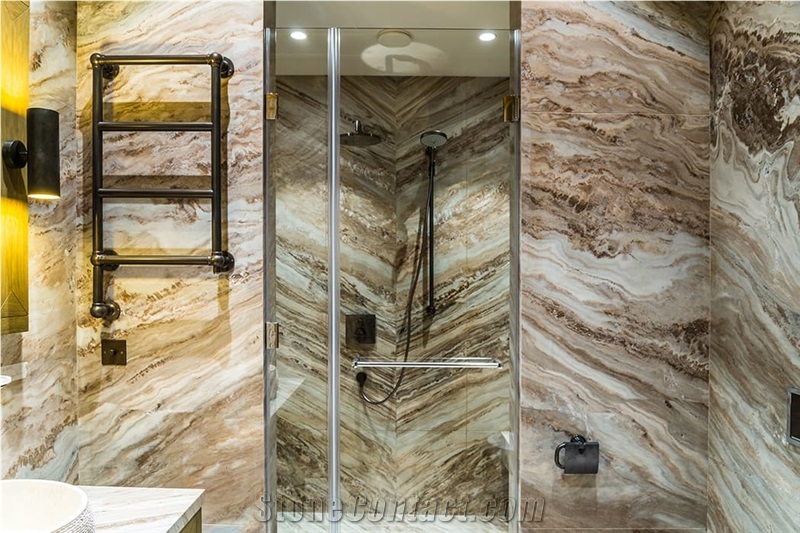 Palissandro Bronzo Marble Bathroom Design