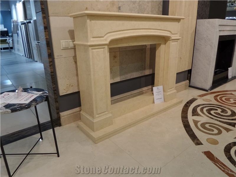 Verona Beige Marble Fireplace