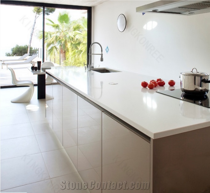 Artificial Quarftz Countertop White Style kitchen tops
