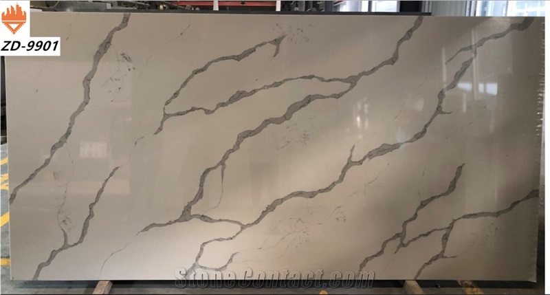 Artificial Quartz Calacatta Marble Tabletop Slabs