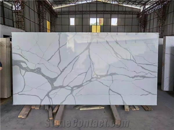 calacatta quartz stone interior decoration material