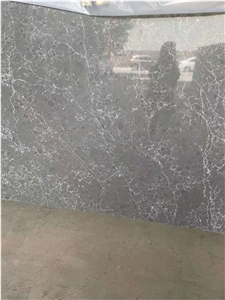 commercial vanity top sparkling grey quartz slab