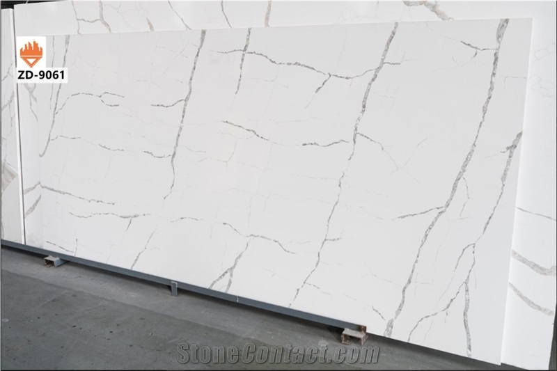 Countertops Artificial Quartz Stone White Calacatta Slab