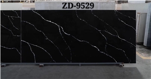 Kitchen Counter top 2cm calacatta Black quartz stone slab