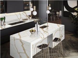 Kitchen Countertops  Artificial Stone tops with Gold Vein